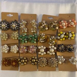 Vintage Costume Multi-Color Beaded Earrings